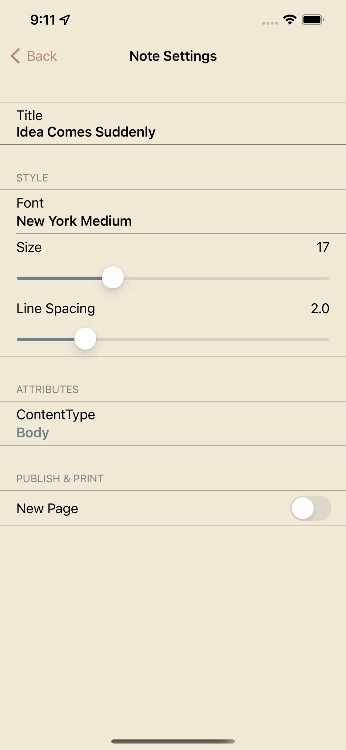 Notes Setings Note Settings – Notewrap: Writer's Notebook